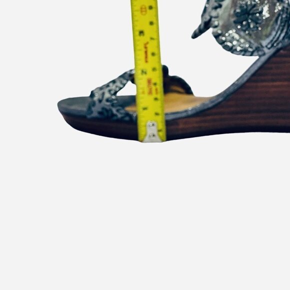 JACK ROGERS Luccia Slide Sandals‎ Silver Grey Metallic Women's Size 10M Wedges - Picture 13 of 13